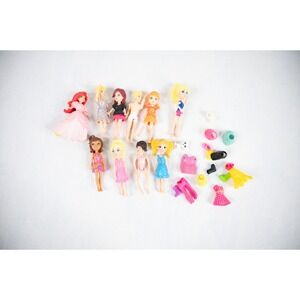 Polly Pocket Dolls Lot Kids OS Multicolor Good Ariel Disney Princess Clothes